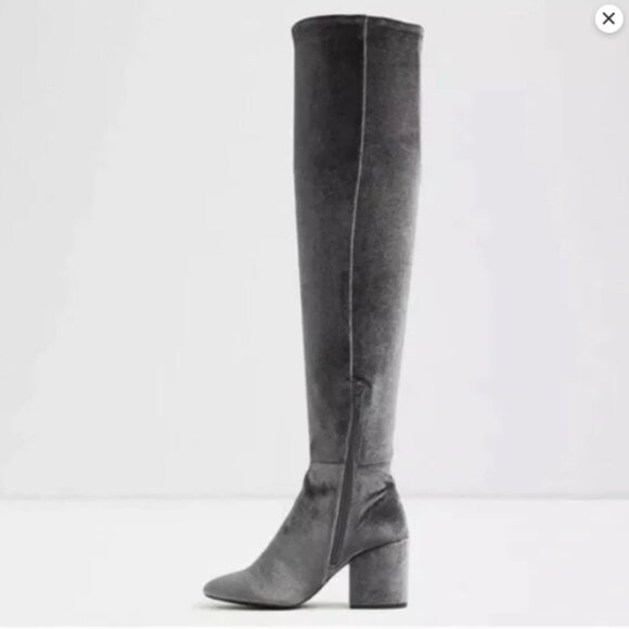 Aldo Shoes - Aldo Bellina Over The Knee Boots Velvet Size 7.5 Gray